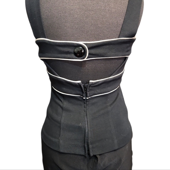 BEBE Black Women's Top with Button Detail SZ 2 - Picture 3 of 12